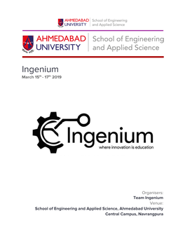 Ingenium Th Th March 15 -​ 17 ​ 2019 ​ ​