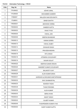 Information Technology - I FN101