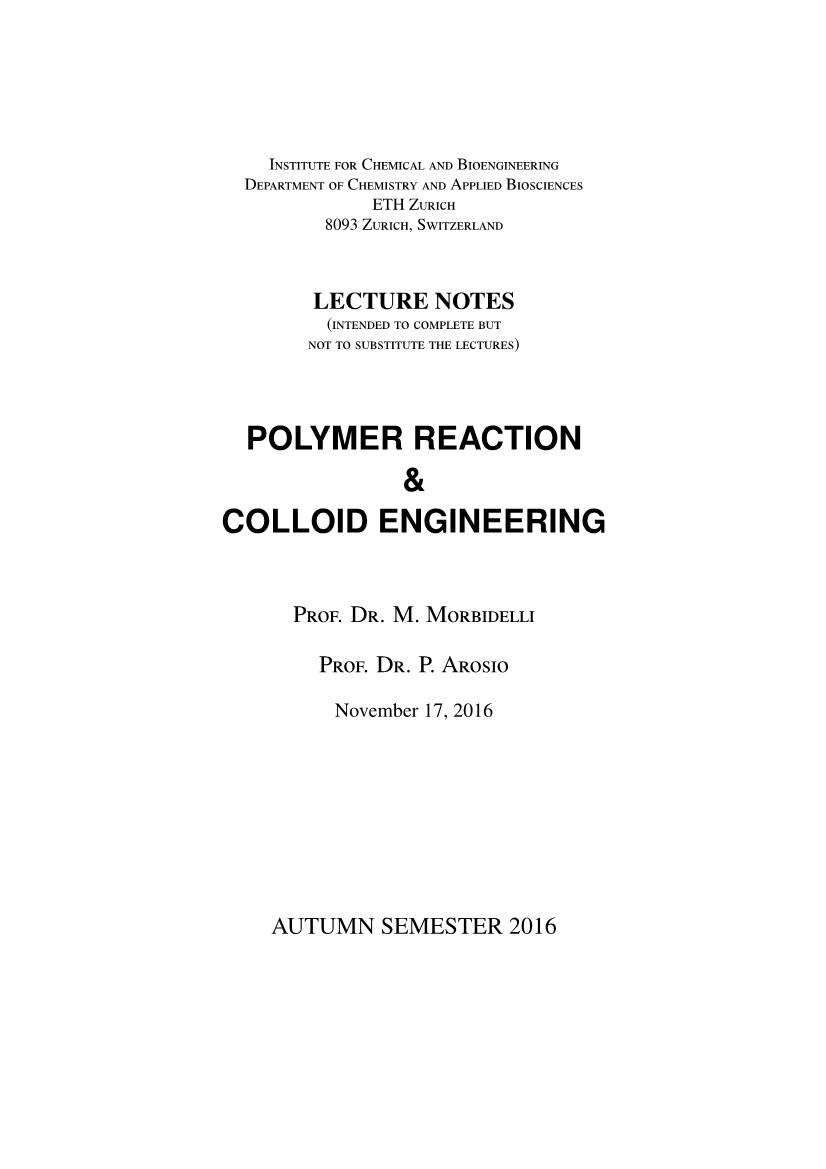 Polymer Reaction & Colloid Engineering