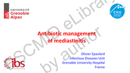 Antibiotic Management of Mediastinitis