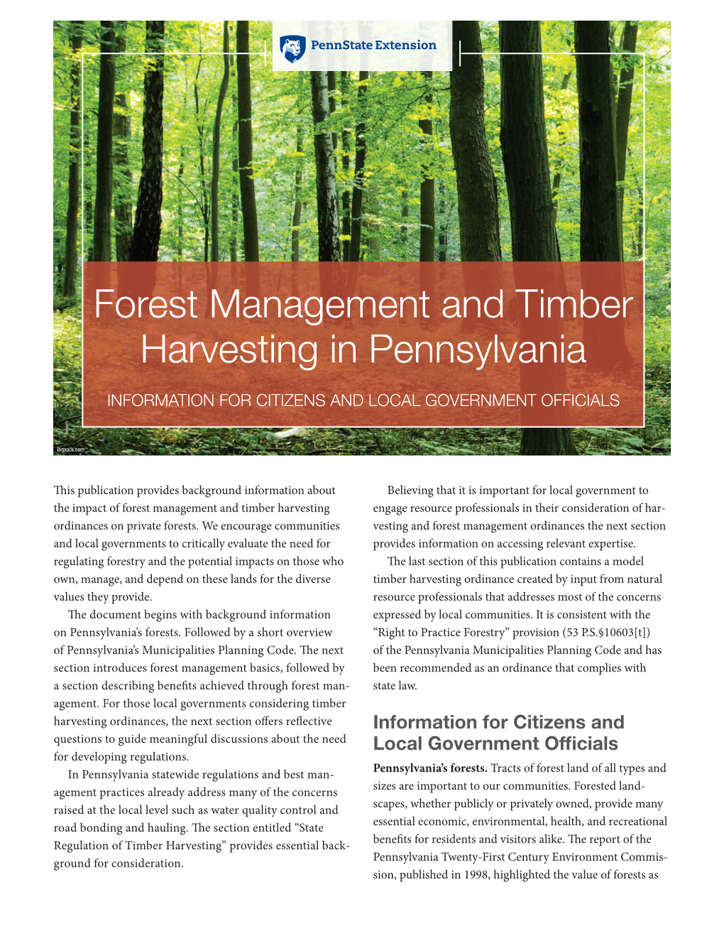 Forest Management and Timber Harvesting in Pennsylvania