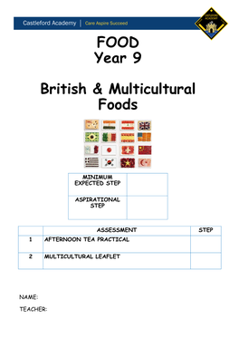 FOOD Year 9 British & Multicultural Foods