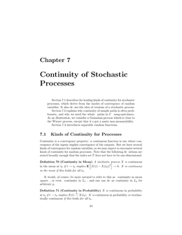 Continuity of Stochastic Processes