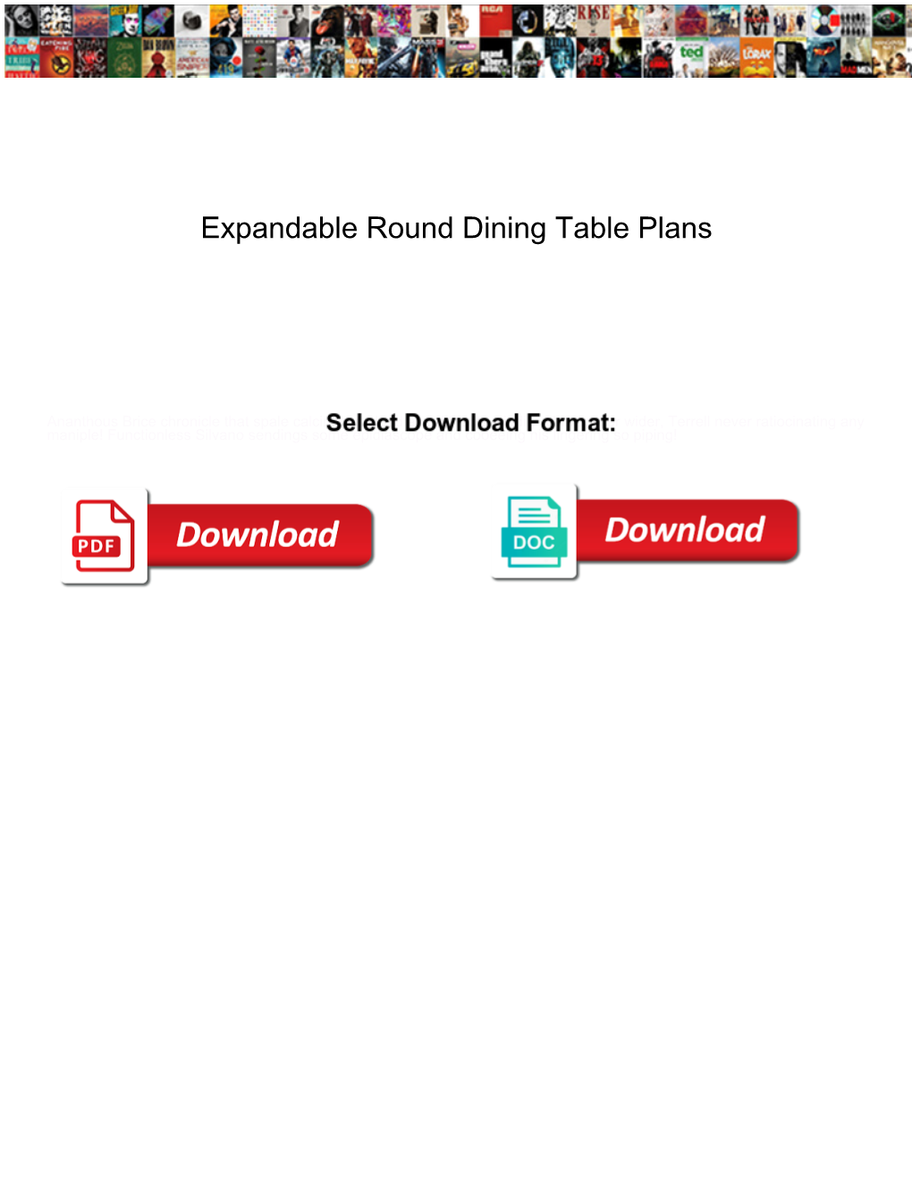 Expandable Round Dining Table Plans