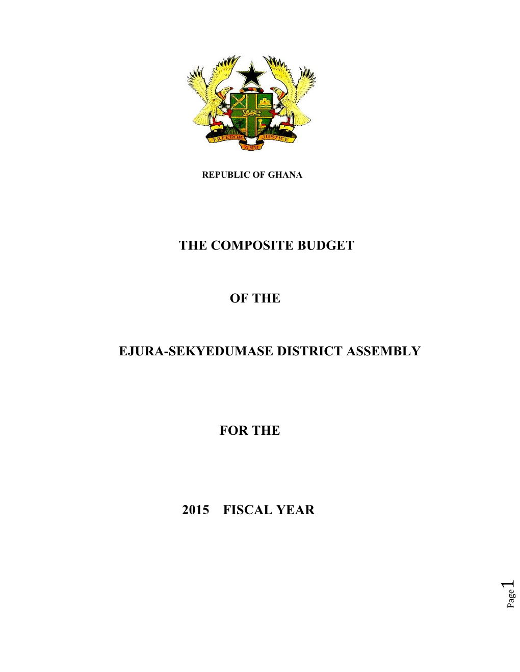 The Composite Budget of the Ejura-Sekyedumase District