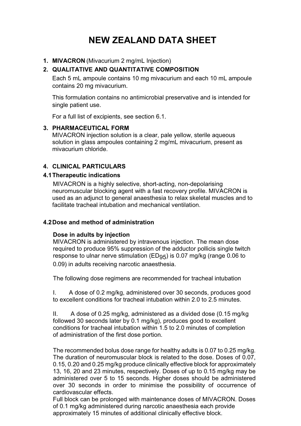 New Zealand Data Sheet