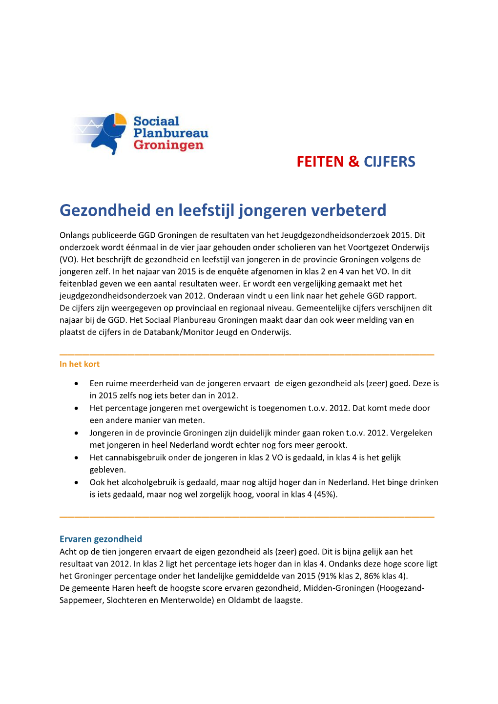 Gezondheid En Leefstijl Jongeren Verbeterd