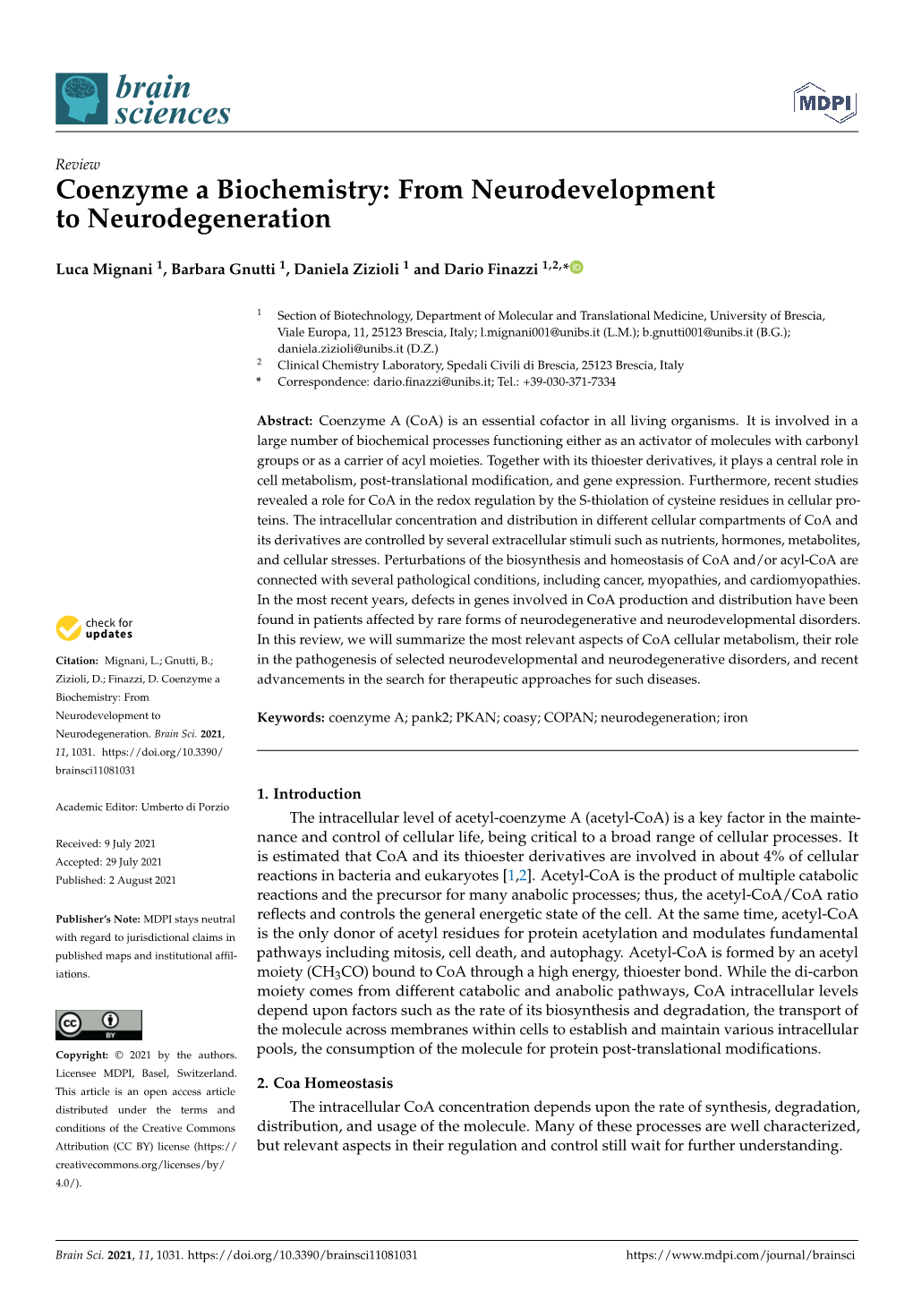 From Neurodevelopment to Neurodegeneration