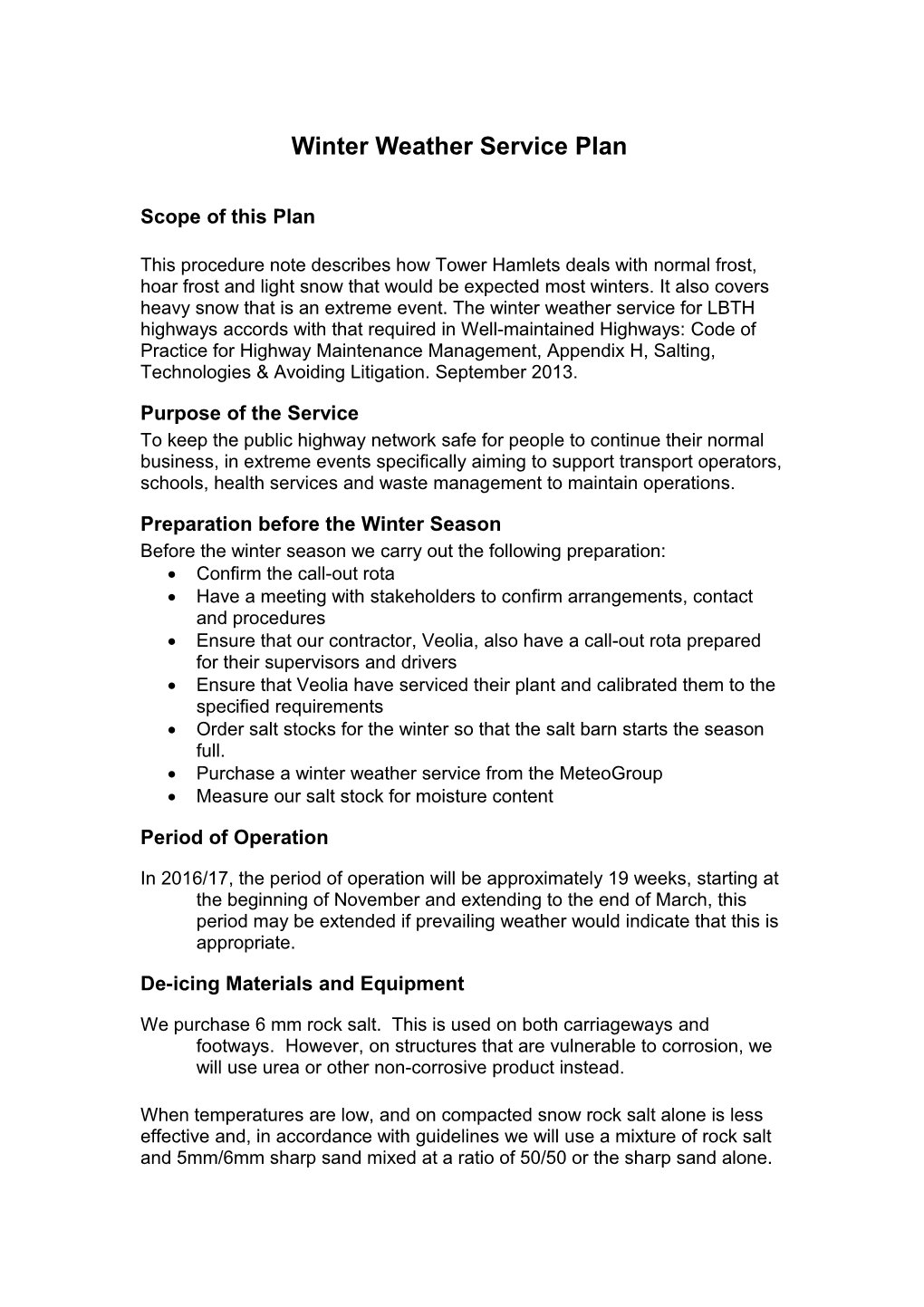 Winter Weather Service Plan s1