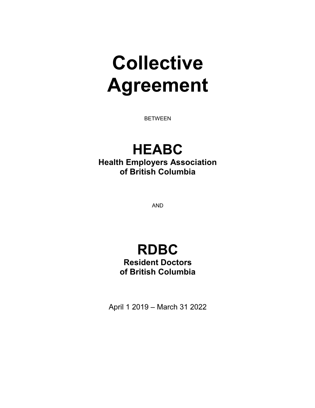 2019-2022 Collective Agreement