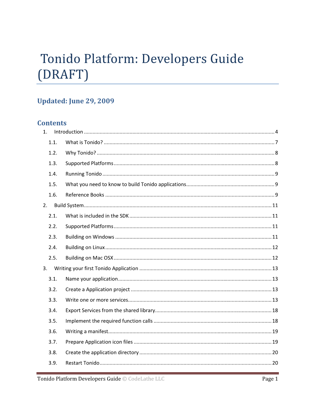 Tonido Platform: Developers Guide (DRAFT)
