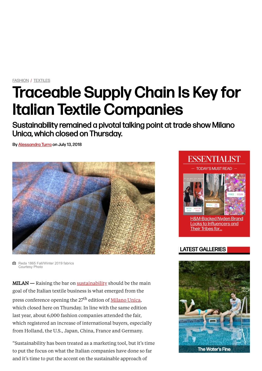 Traceable Supply Chain Is Key for Italian Textile Companies – WWD