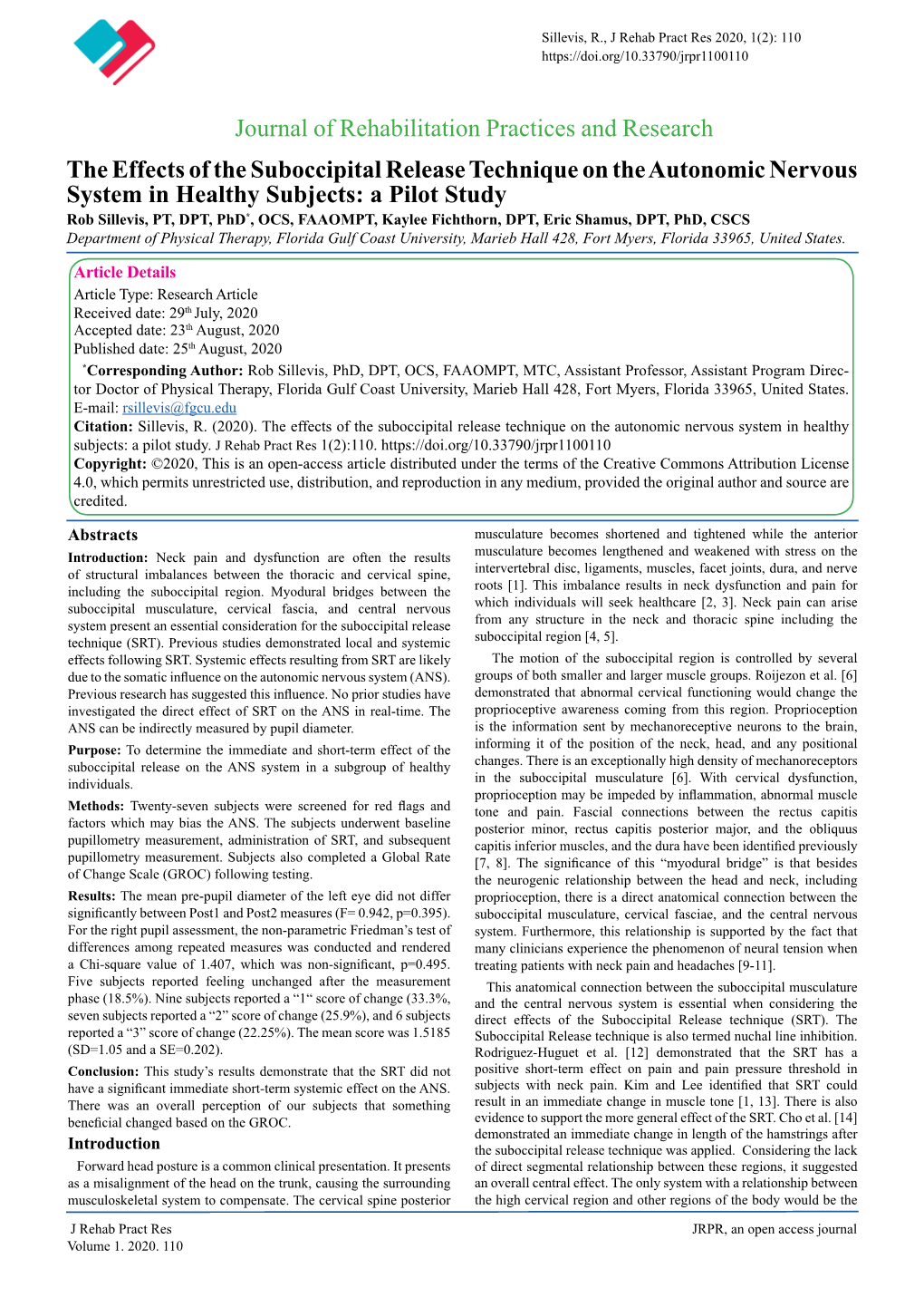 The Effects of the Suboccipital Release