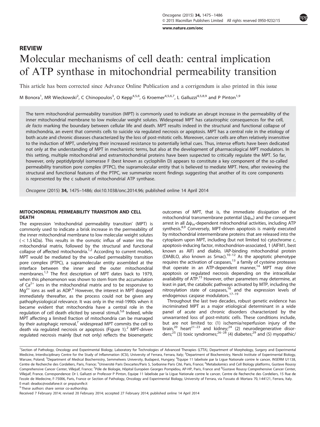 Central Implication of ATP Synthase in Mitochondrial Permeability Transition