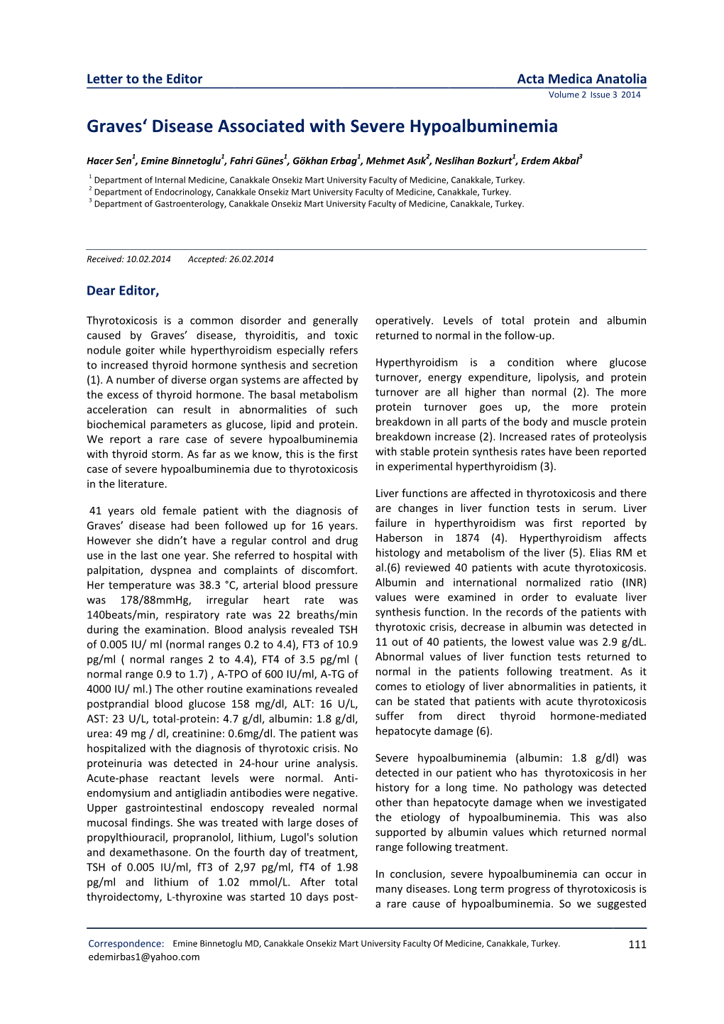 Graves' Disease Associated with Severe Hypoalbuminemia