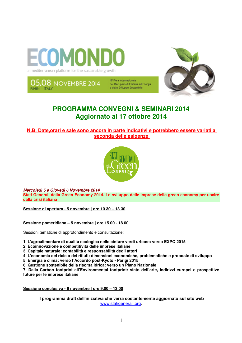 125 Ecomondo 2014 Programma Completo Convegni