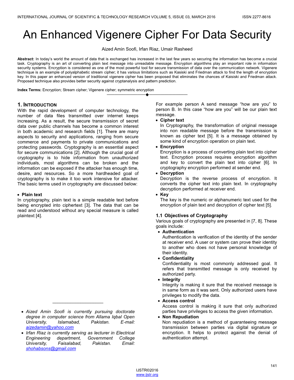 An Enhanced Vigenere Cipher for Data Security