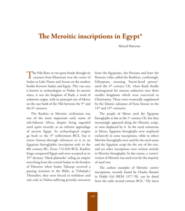 The Meroitic Inscriptions in Egypt*