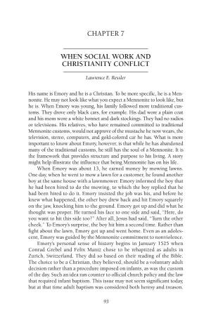 Chapter 7 When Social Work and Christianity Conflict