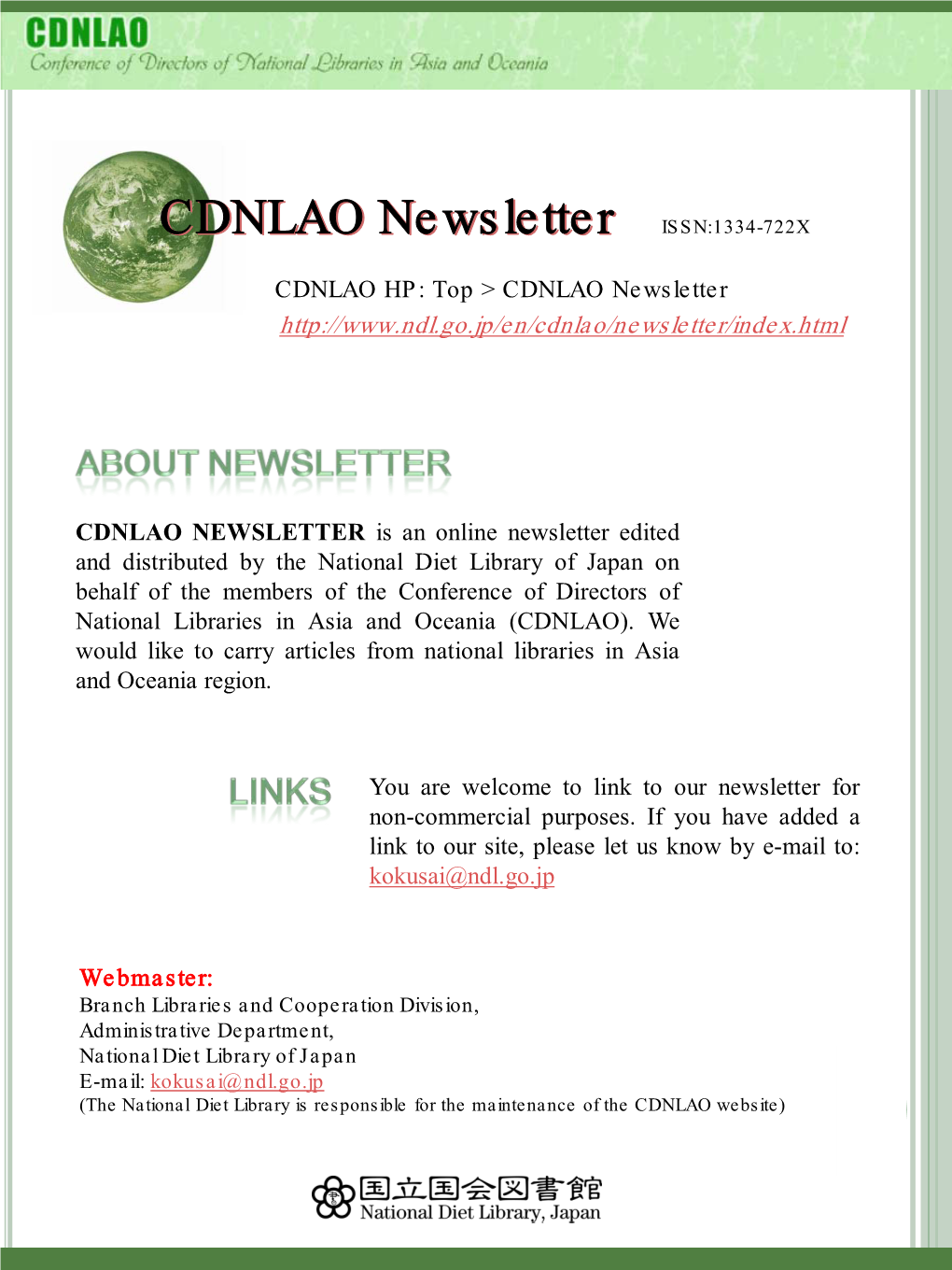 CDNLAO Newsletternewsletter ISSN:1334 -722X
