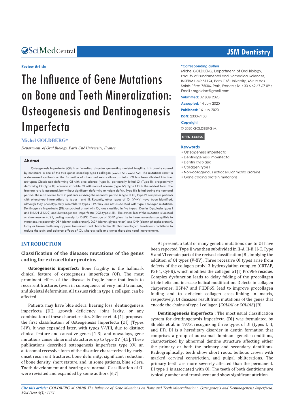 Osteogenesis and Dentinogenesis Imperfecta