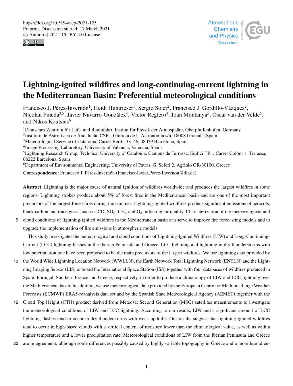 Lightning-Ignited Wildfires and Long-Continuing-Current Lightning in the Mediterranean Basin
