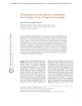 Proteostasis in Viral Infection: Unfolding the Complex Virus–Chaperone Interplay