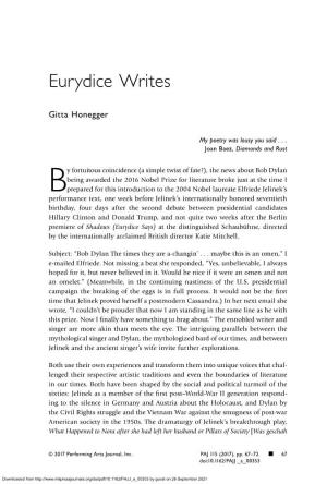 Eurydice Writes