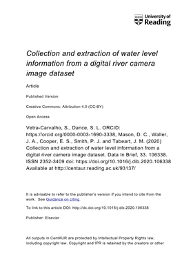 Collection and Extraction of Water Level Information from a Digital River Camera Image Dataset