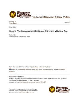 Beyond War: Empowerment for Senior Citizens in a Nuclear Age
