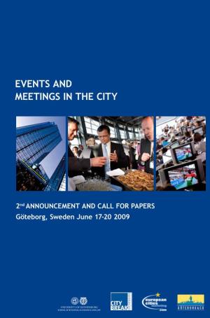 Events and Meetings in the City