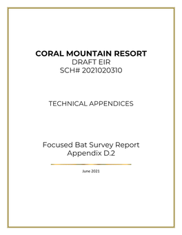 Coral Mountain Resort Draft Eir Sch# 2021020310