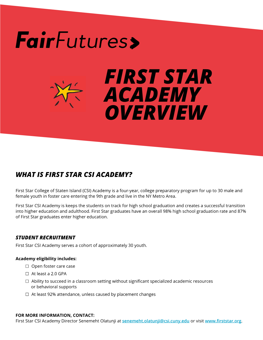 G1. First Star Academy Overview