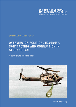 Overview of Political Economy, Contracting and Corruption in Afghanistan