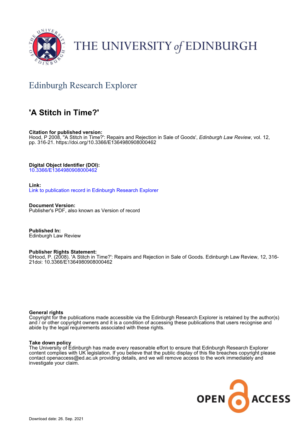 Edinburgh Research Explorer