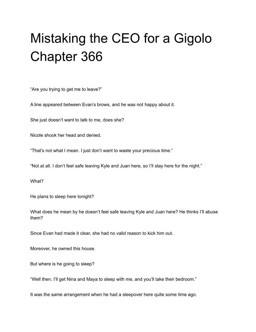 Mistaking the CEO for a Gigolo Chapter 366-370