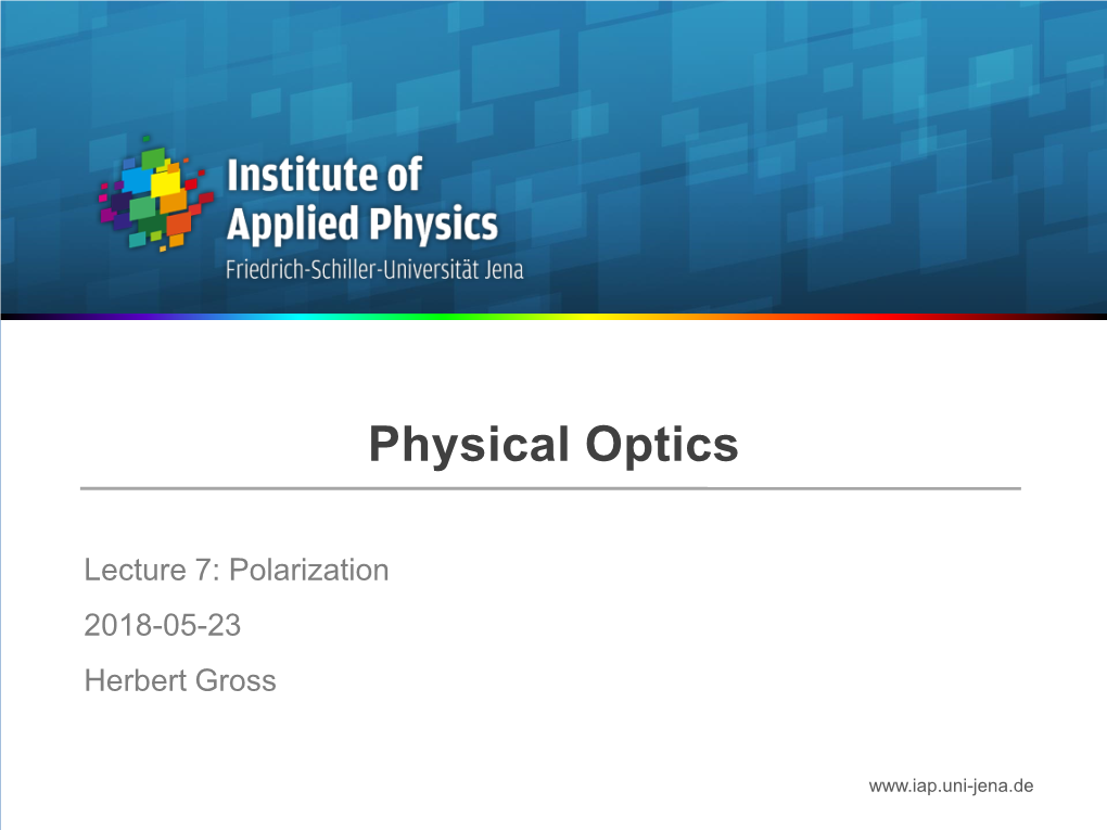 PO18 Physical Optics 7 Polarization.Pdf
