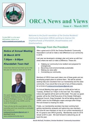 ORCA News and Views March 2019