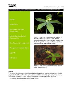 Abstract Introduction Distribution and Plant Communities Botanical And