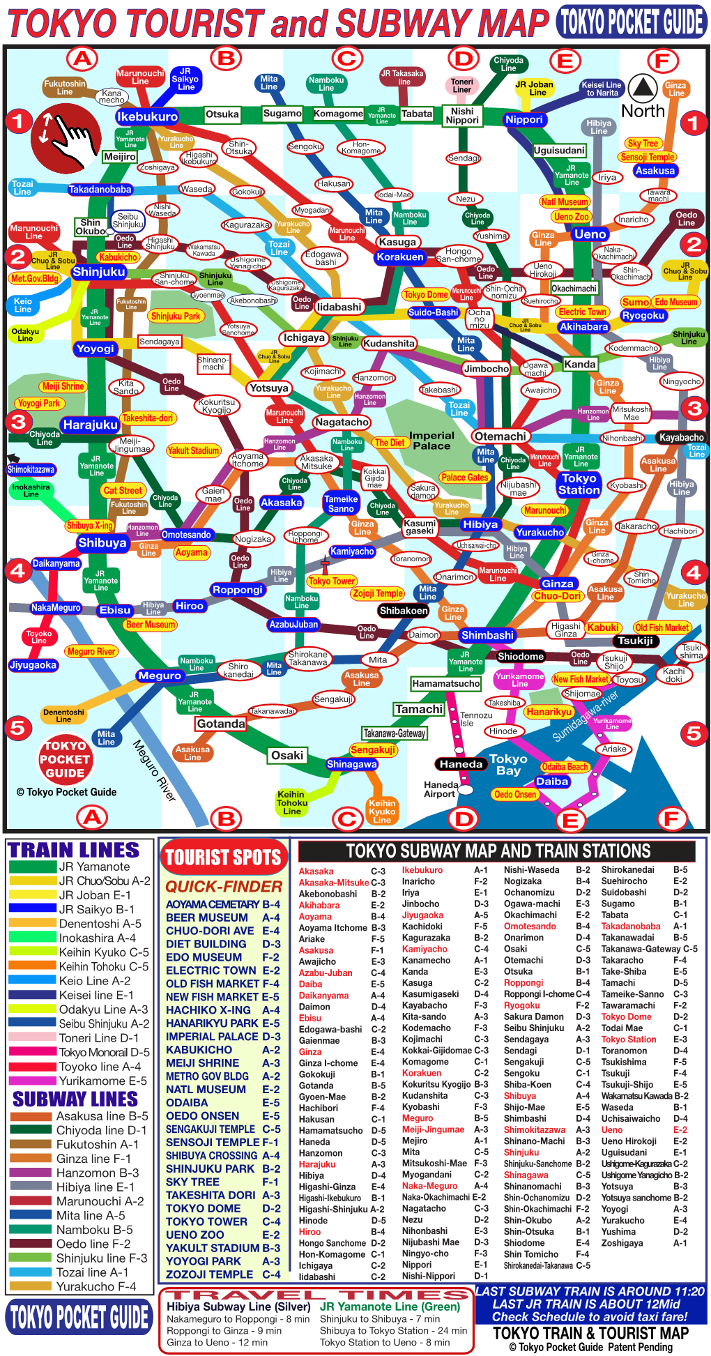 TOKYO TOURIST and SUBWAY MAP TOKYO POCKET GUIDE