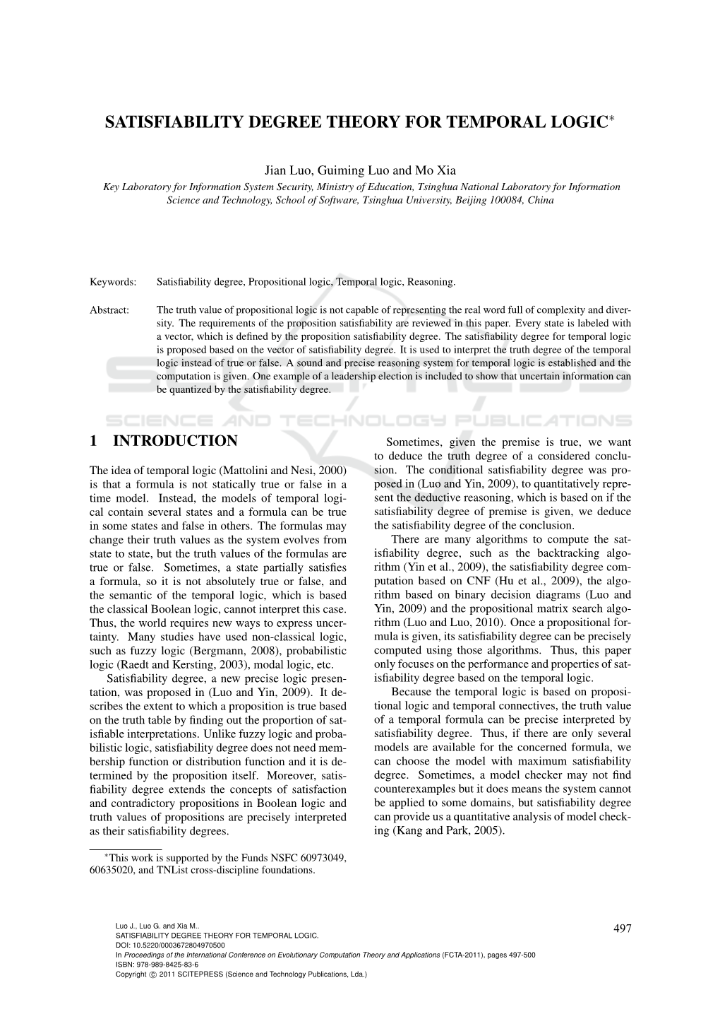 Satisfiability Degree Theory for Temporal Logic∗