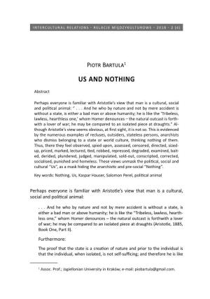 Piotr Bartula1 US and NOTHING