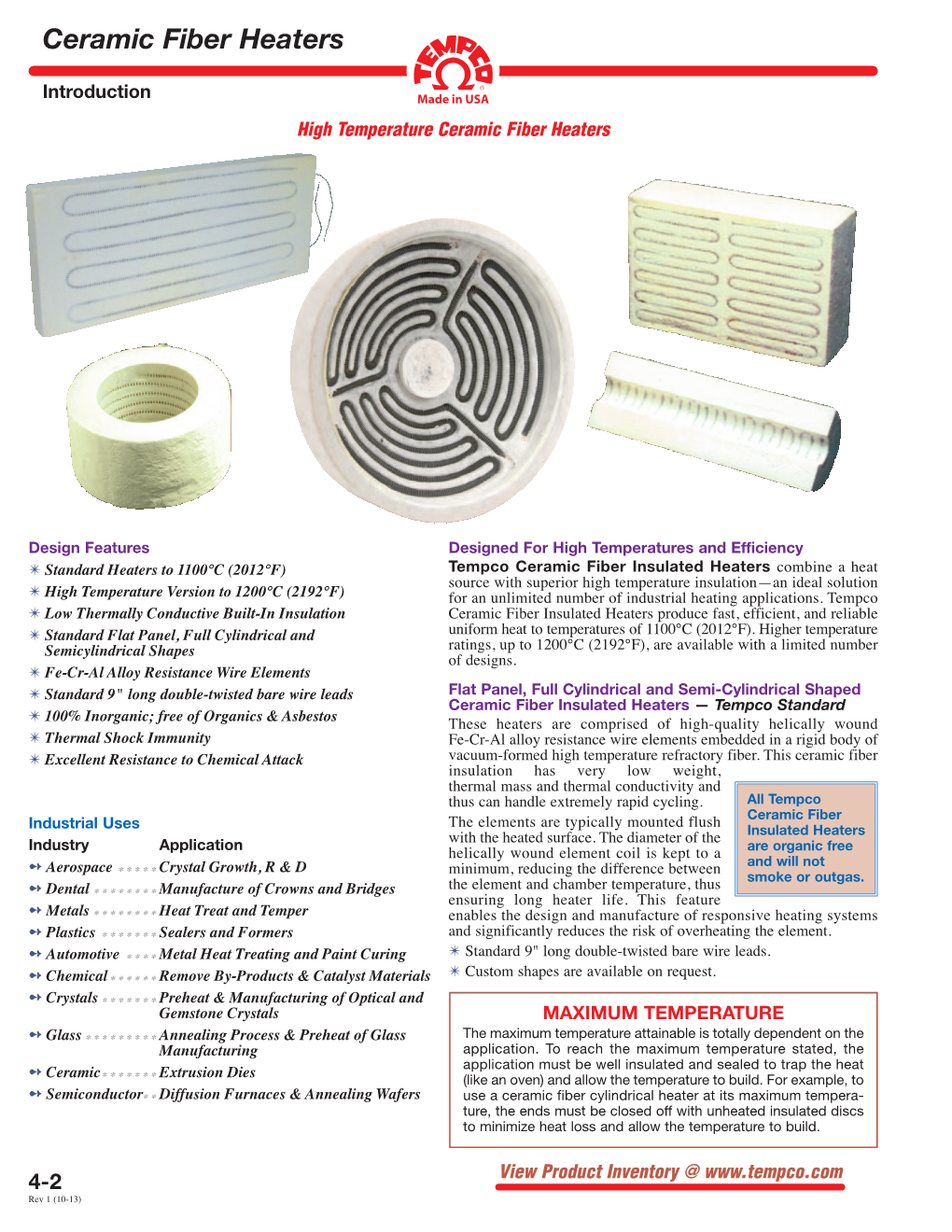 Semi-Cylindrical Ceramic Fiber Heaters