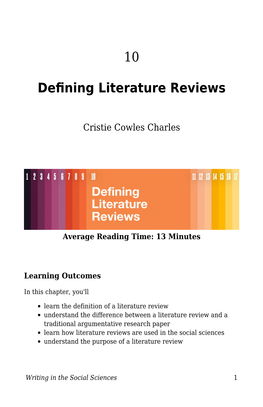 Defining Literature Reviews