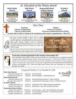 St. Elizabeth of the Trinity Parish Holy Family Holy Ghost Immaculate Heart St