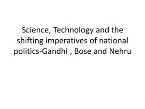 Science, Technology and the Shifting Imperatives of National Politics