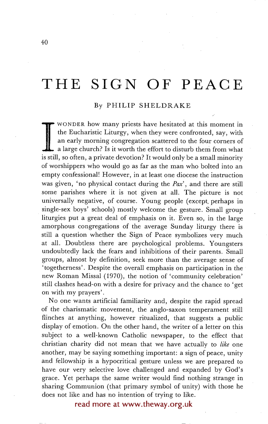The Sign of Peace