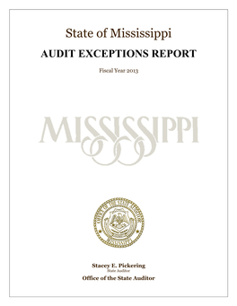 State of Mississippi AUDIT EXCEPTIONS REPORT