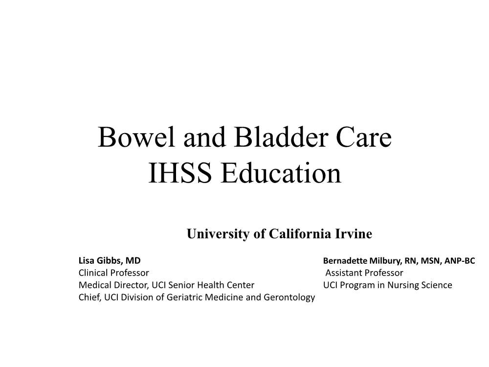 Bowel and Bladder Care IHSS Education