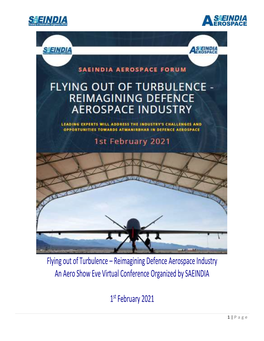 Reimagining Defence Aerospace Industry an Aero Show Eve Virtual Conference Organized by SAEINDIA